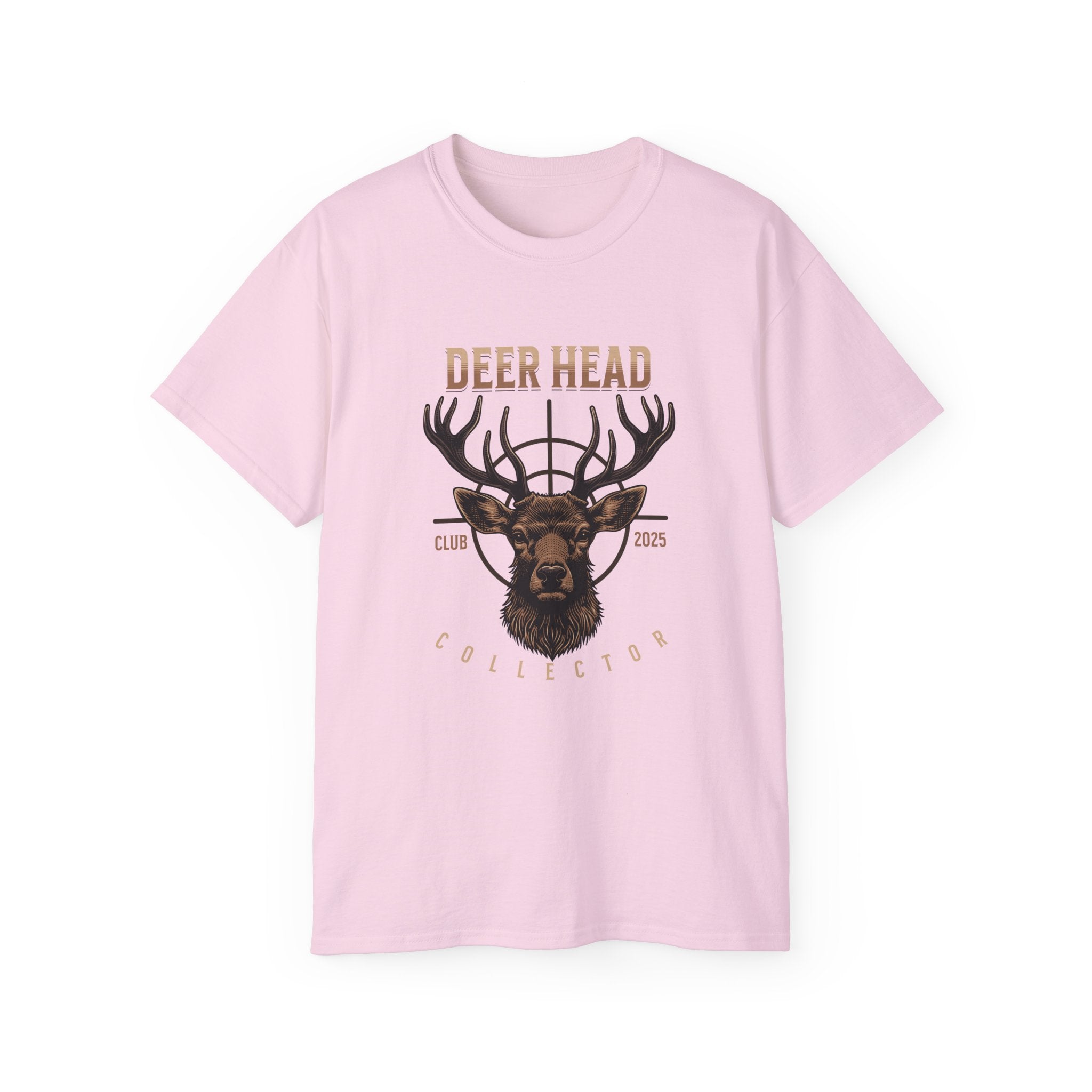 Deer Head Collector Cotton Hunting Tee - Pink