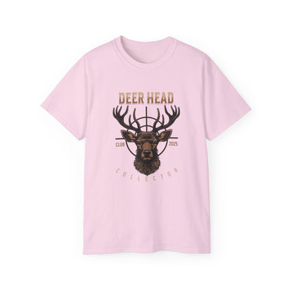 Deer Head Collector Cotton Hunting Tee - Pink