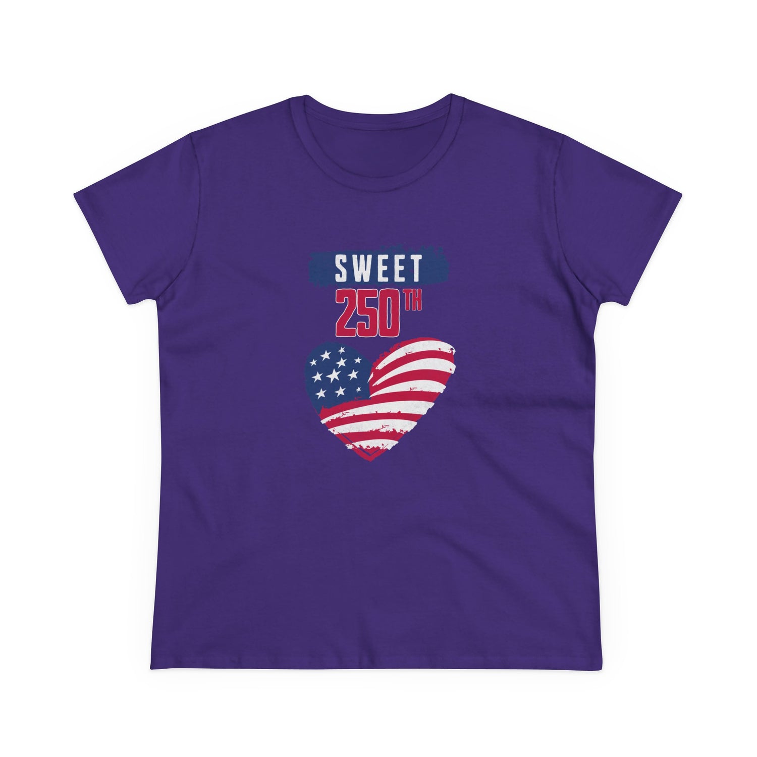 Sweet 250th American Flag Heart T‑Shirt