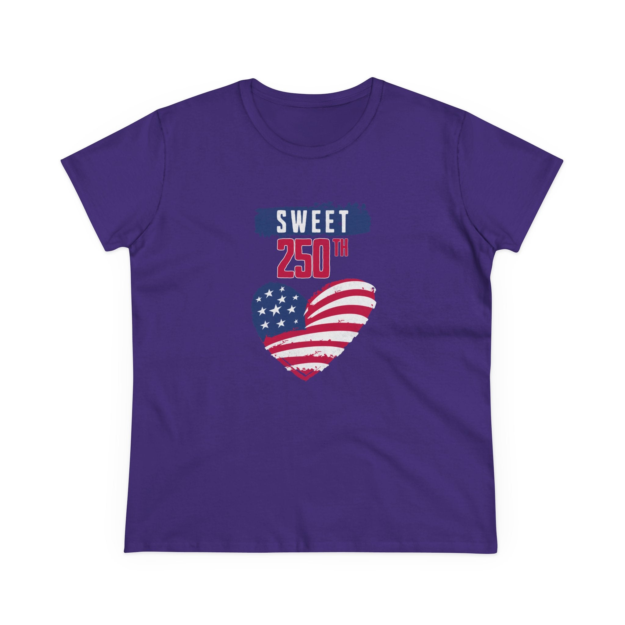 Sweet 250th American Flag Heart T‑Shirt
