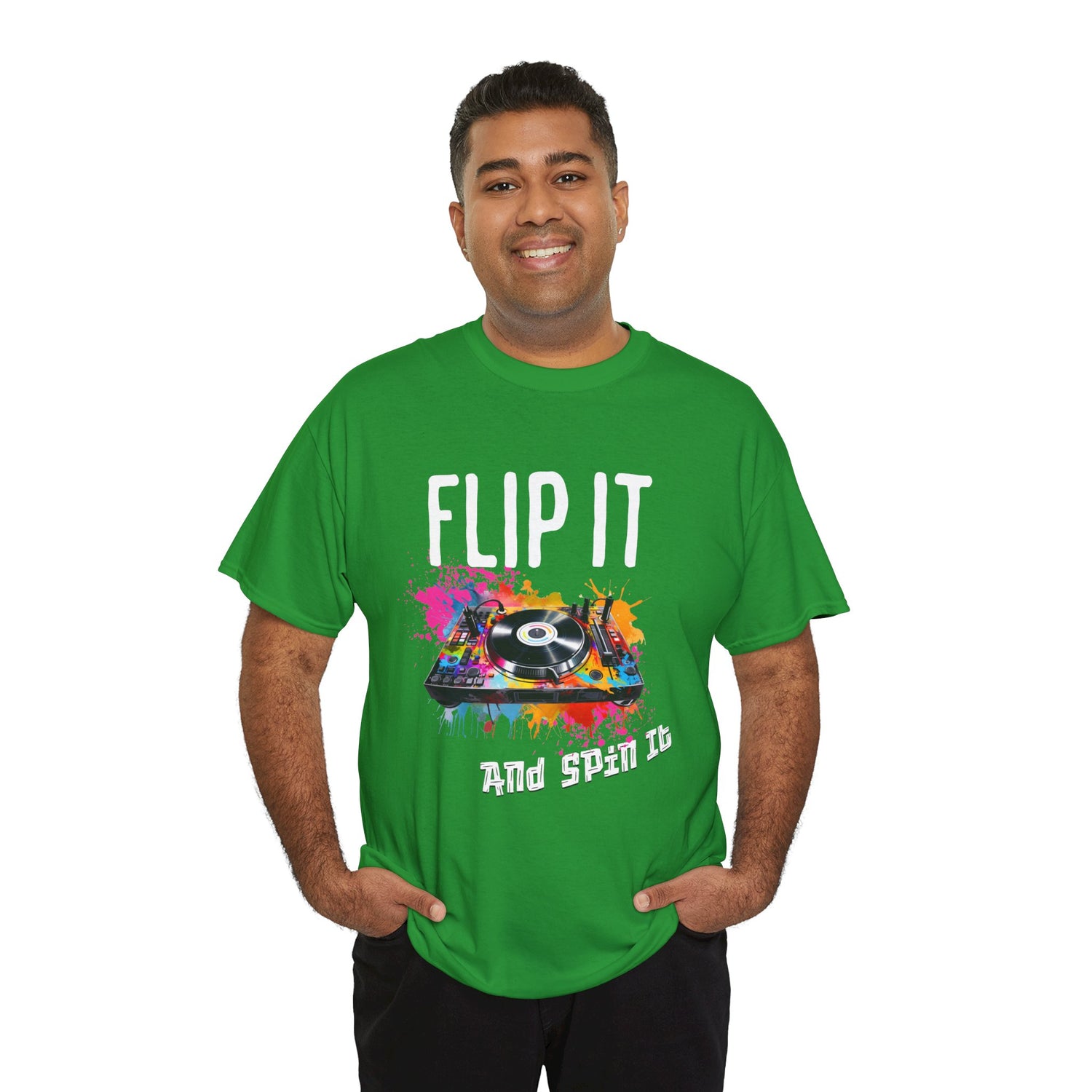 Flip &amp; Spin the Record Unisex Heavy Cotton Tee