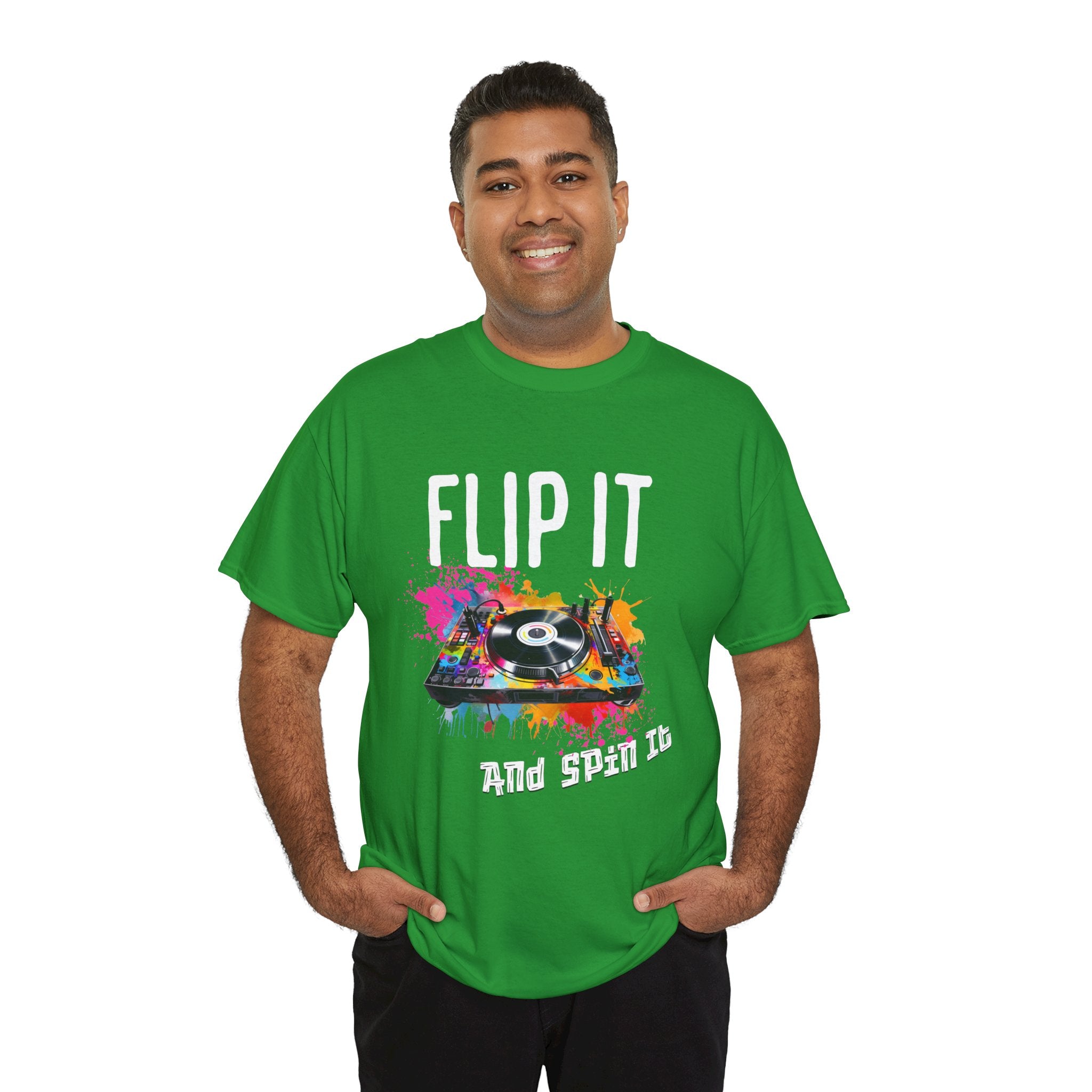 Flip &amp; Spin the Record Unisex Heavy Cotton Tee