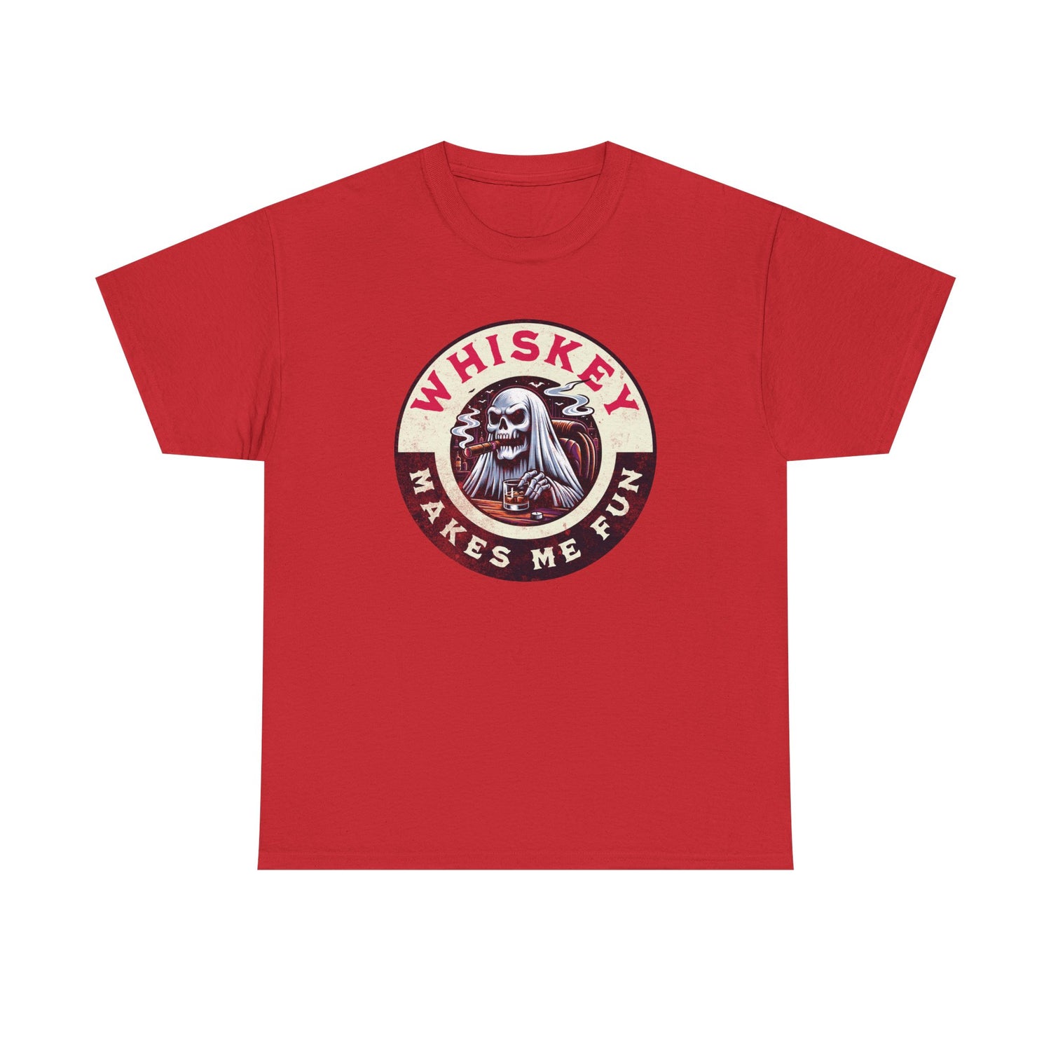 Whiskey Makes Me Fun T-Shirt — Vintage Skull Whiskey Graphic Tee