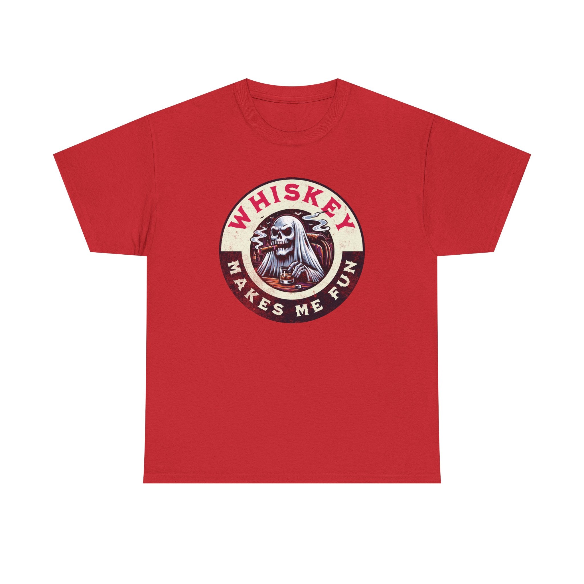 Whiskey Makes Me Fun T-Shirt — Vintage Skull Whiskey Graphic Tee