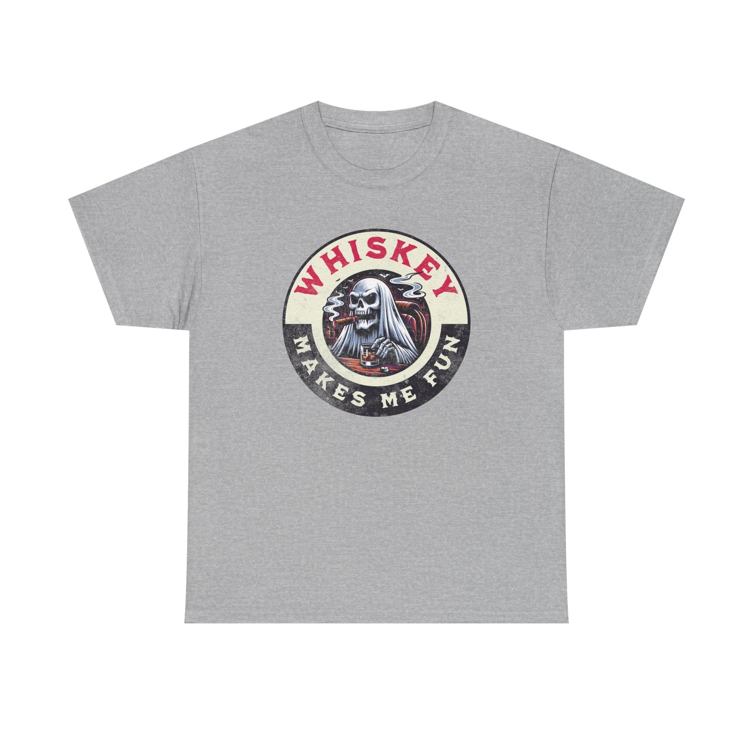 Whiskey Makes Me Fun T-Shirt — Vintage Skull Whiskey Graphic Tee