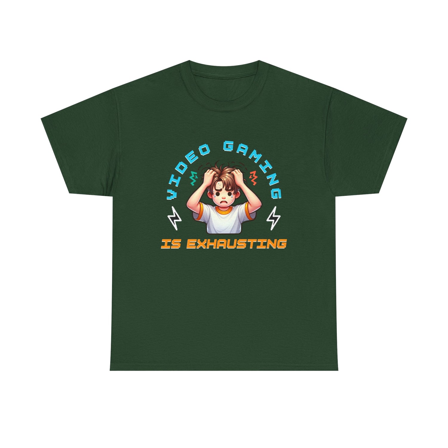 Gaming T‑Shirt — "Video Gaming Is Exhausting" Cute Anime Gamer Tee