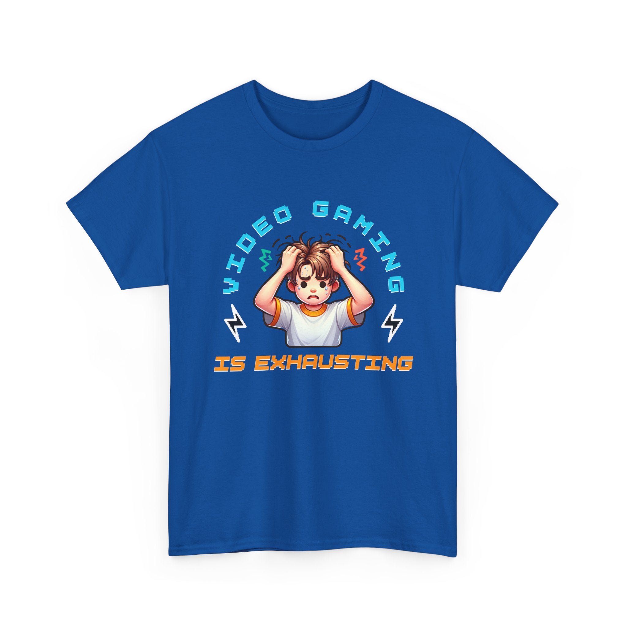 Gaming T‑Shirt — "Video Gaming Is Exhausting" Cute Anime Gamer Tee