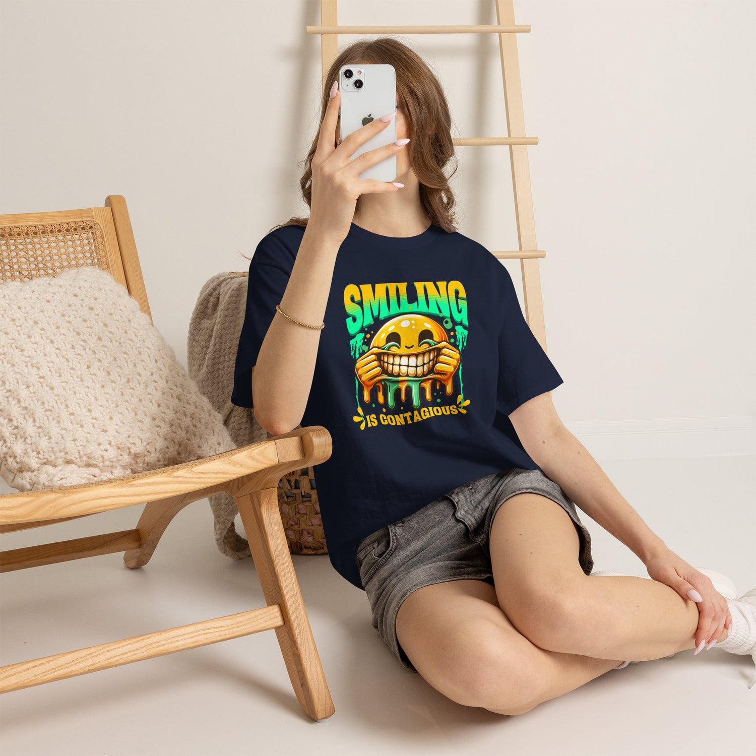 Smiling Is Contagious – Happy Smiley Face T-Shirt