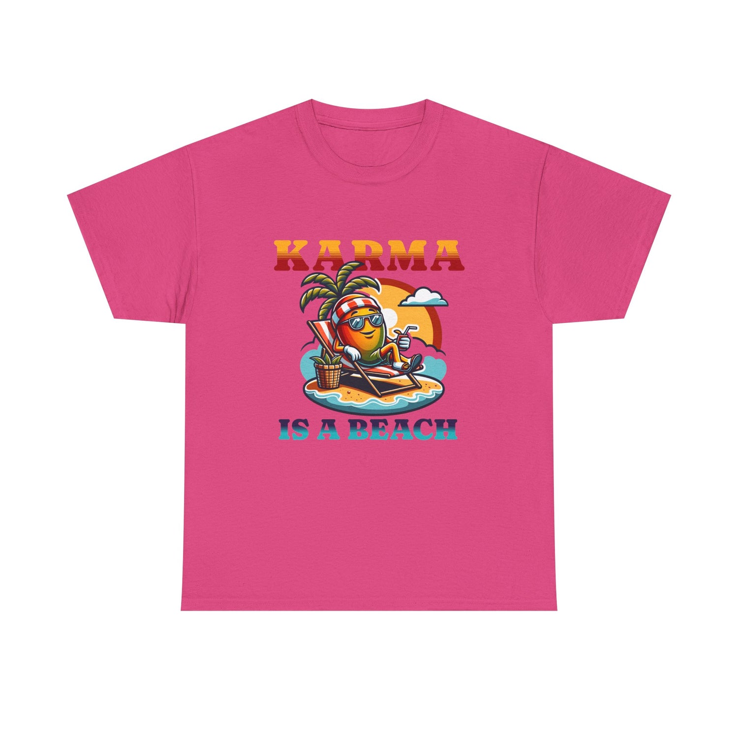 "Karma Is a Beach" Retro Tropical Tee
