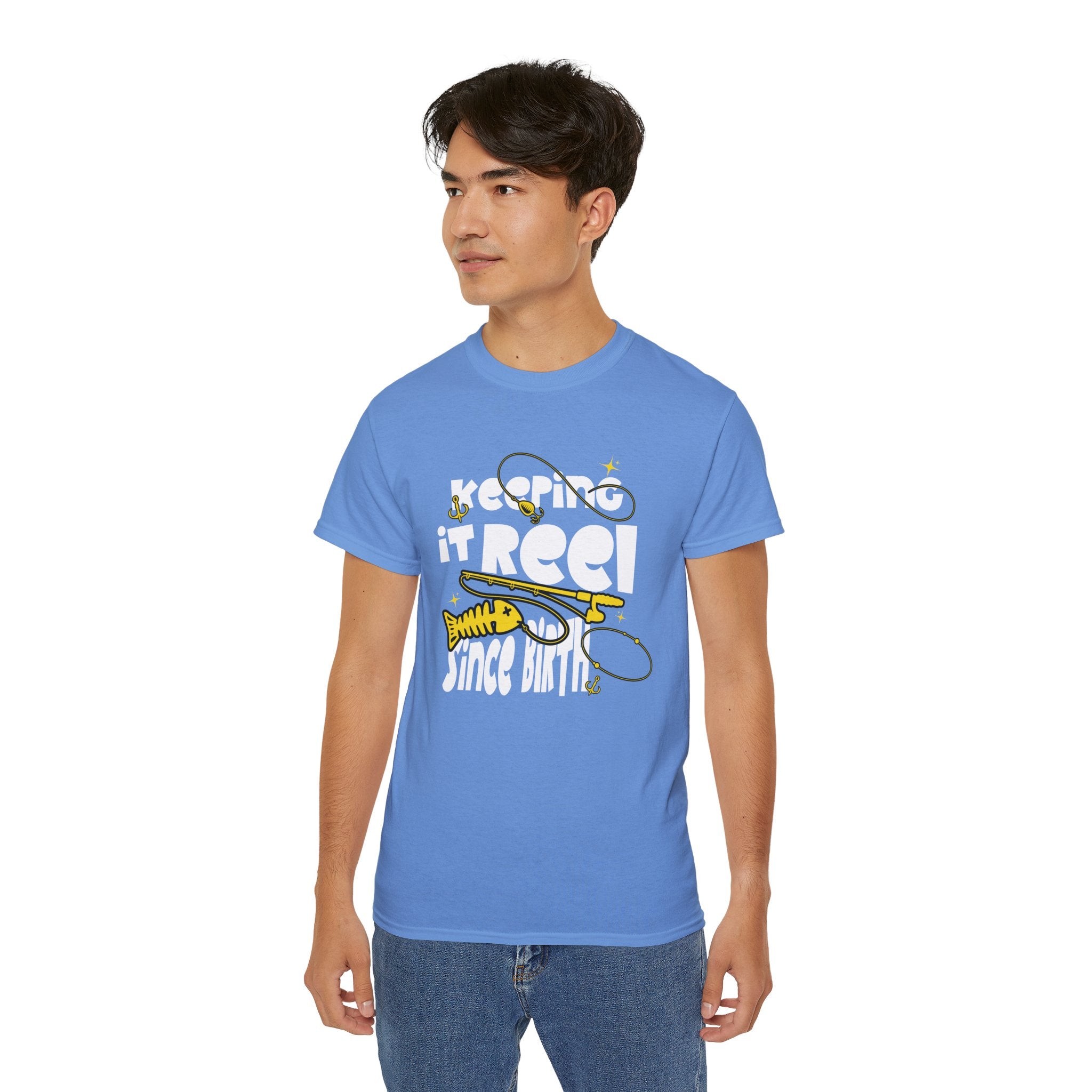 Keeping It Reel Since Birth Tee Cotton Fishing T-Shirt