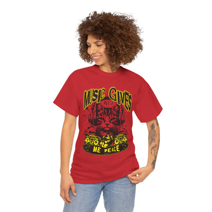 Music Gives Me Peace Cat T-Shirt