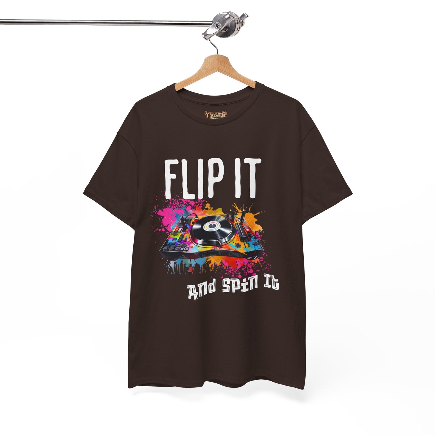 Flip &amp; Spin the Record Unisex Heavy Cotton Tee