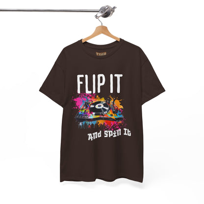 Flip &amp; Spin the Record Unisex Heavy Cotton Tee