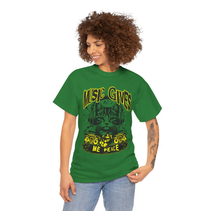 Music Gives Me Peace Cat T-Shirt