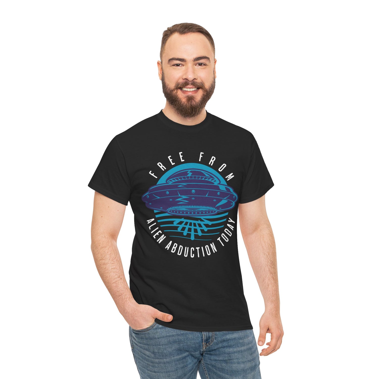 Alien Abduction Tee — "Free From Alien Abduction Today" UFO Graphic Shirt