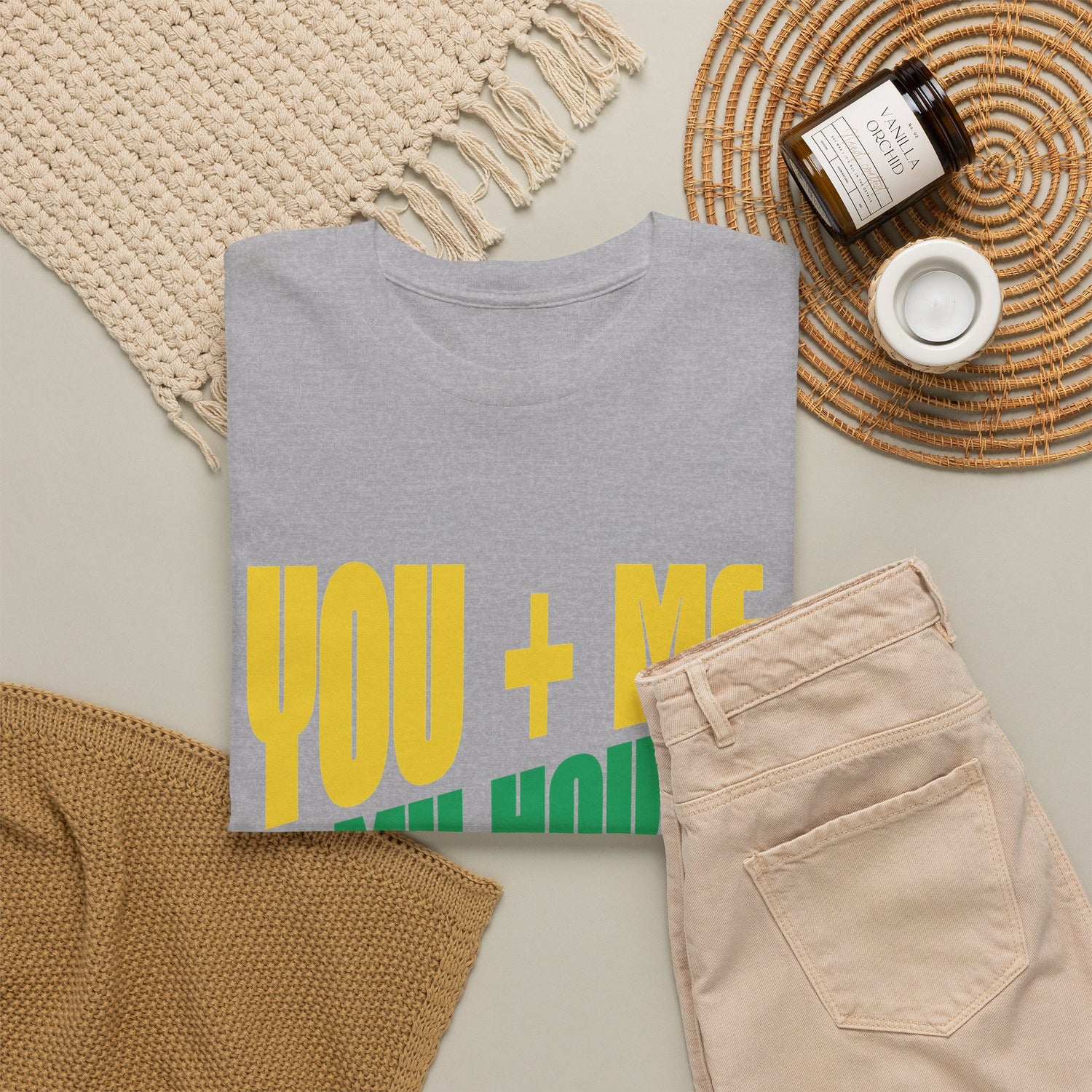 Funny Tee — "You + Me + My House = Good Time" Colorful Suggestive Tee