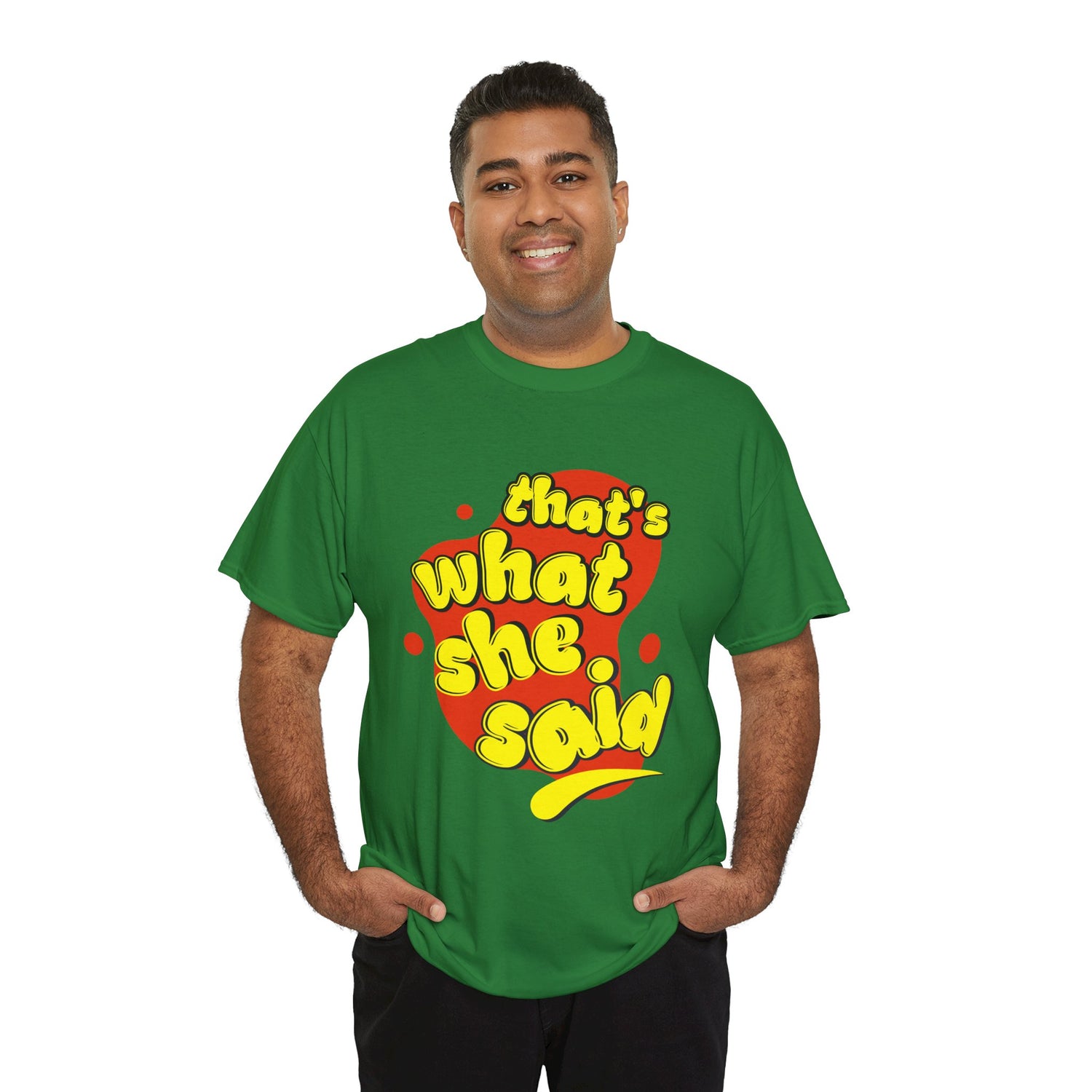 That’s What She Said T-Shirt — Retro Yellow &amp; Red Graphic Tee