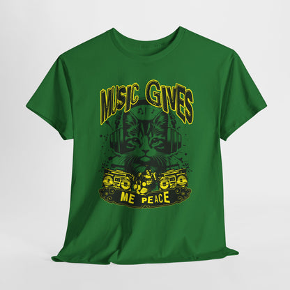 Music Gives Me Peace Cat T-Shirt