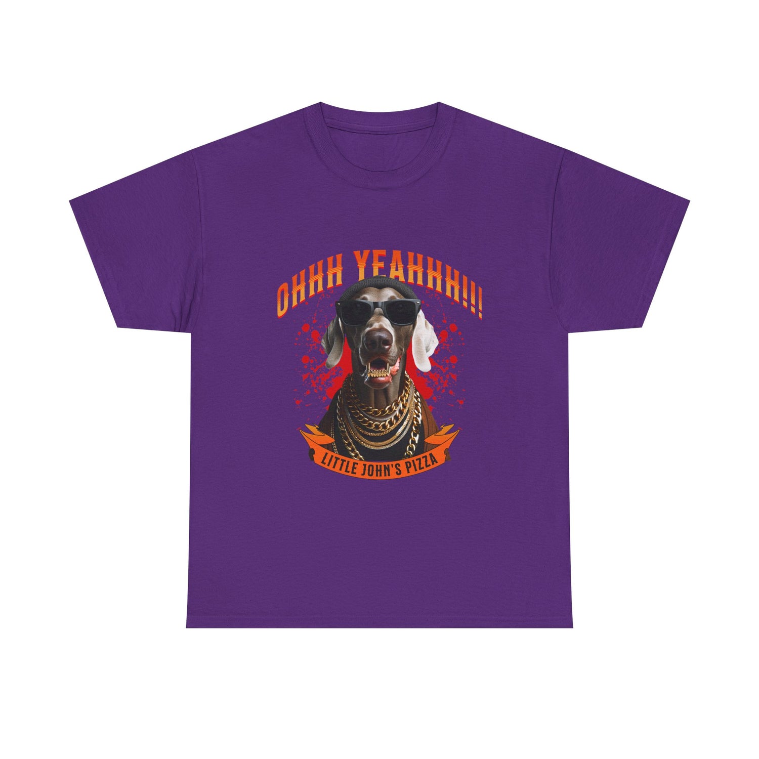 Little Johns Pizza Lover Unisex Tee, Ohhh Yeahhh Graphic Tee, Funny Dog T-Shirt, Food Lover Gift, Unisex Cotton Shirt