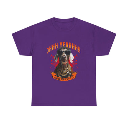 Little Johns Pizza Lover Unisex Tee, Ohhh Yeahhh Graphic Tee, Funny Dog T-Shirt, Food Lover Gift, Unisex Cotton Shirt