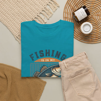 Fishing Is My Blood T-Shirt — Retro Bass Graphic Tee for Anglers