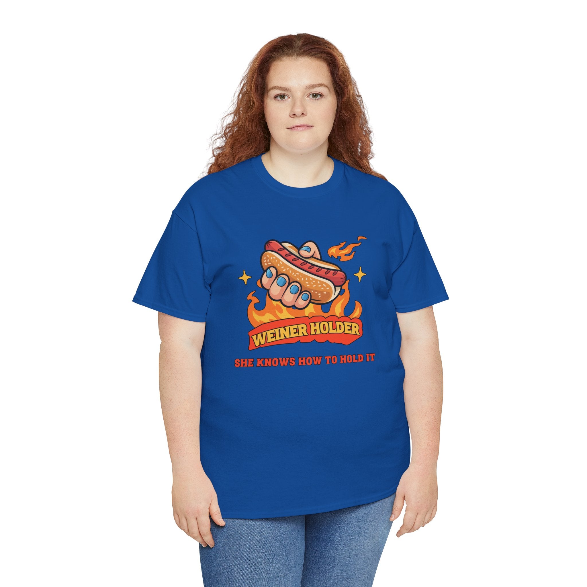 Funny Hot Dog T-Shirt — Weiner Holder Adult-Themed Tee