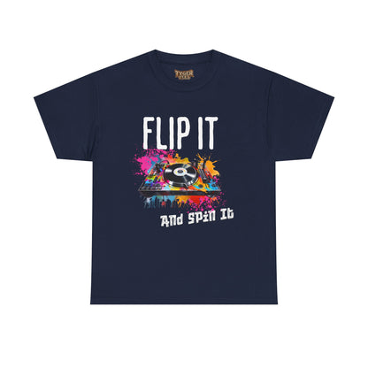 Flip &amp; Spin the Record Unisex Heavy Cotton Tee