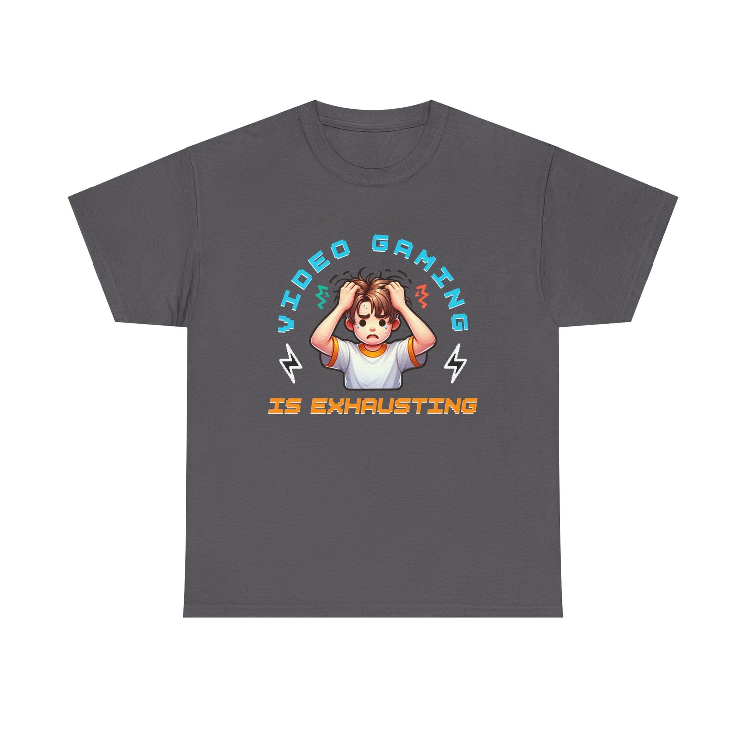Gaming T‑Shirt — "Video Gaming Is Exhausting" Cute Anime Gamer Tee
