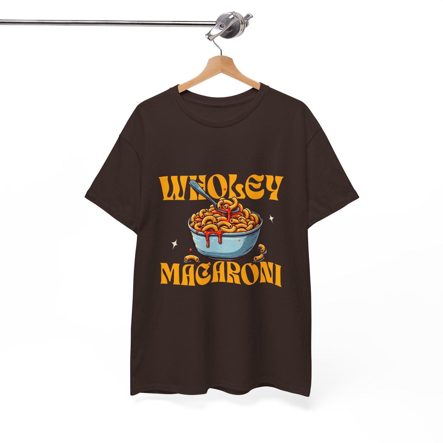 Wholey Macaroni Unisex Tee, Funny T-Shirt, Casual Graphic Shirt, Gift for Pasta Lovers, Foodie Apparel, Comfortable Everyday Wear