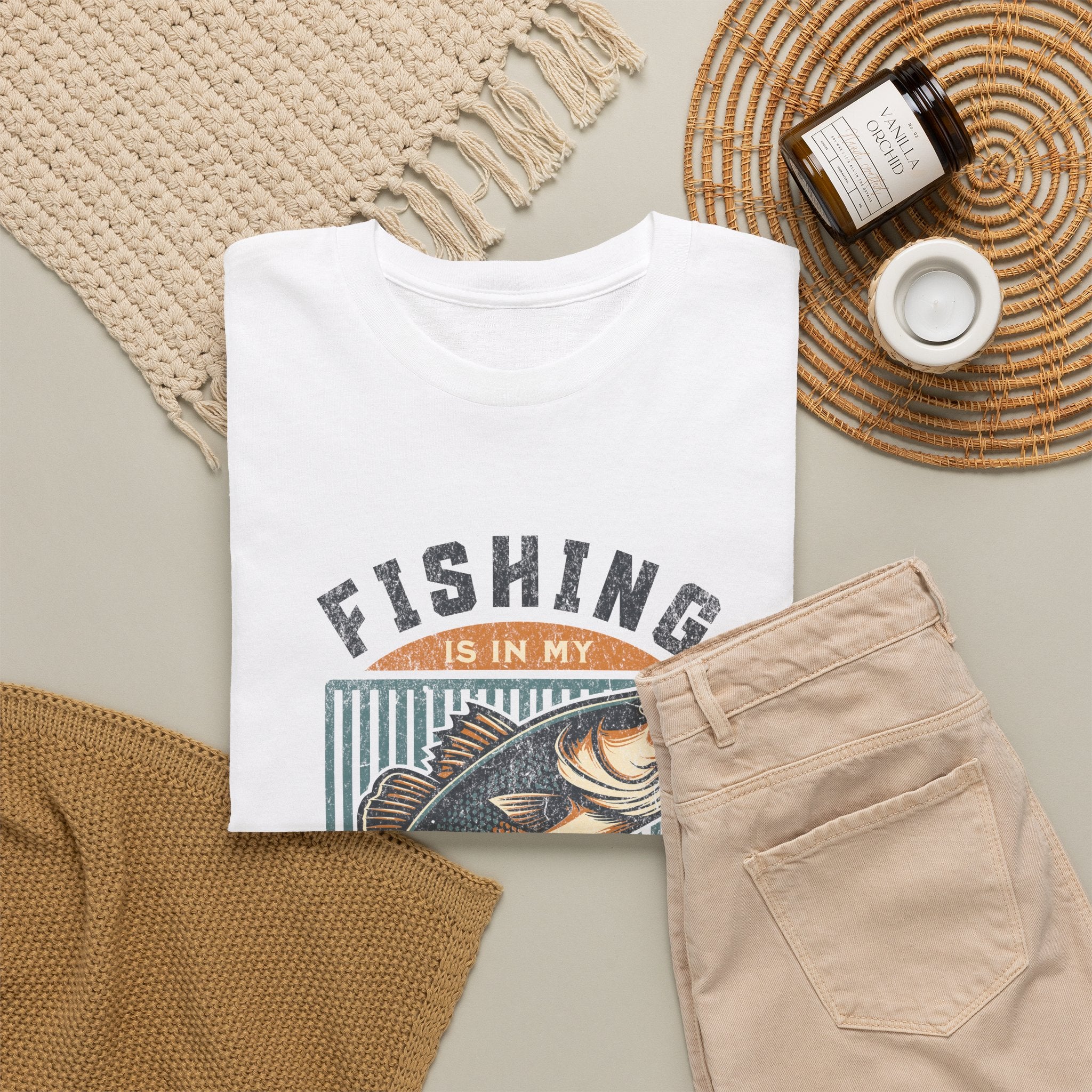 Fishing Is My Blood T-Shirt — Retro Bass Graphic Tee for Anglers