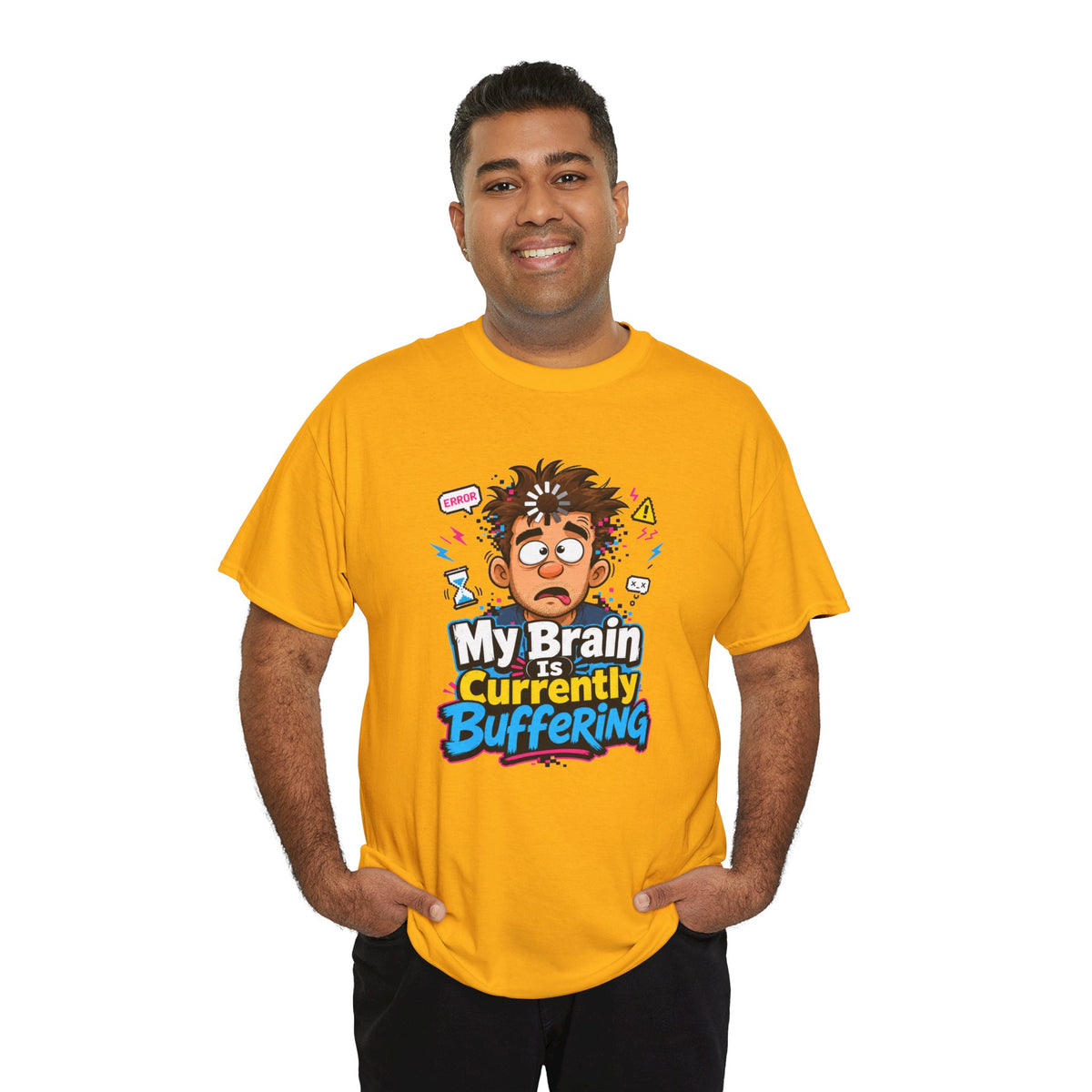 My Brain Is Currently Buffering T-Shirt — Funny Tech &amp; Mental Health Graphic Tee