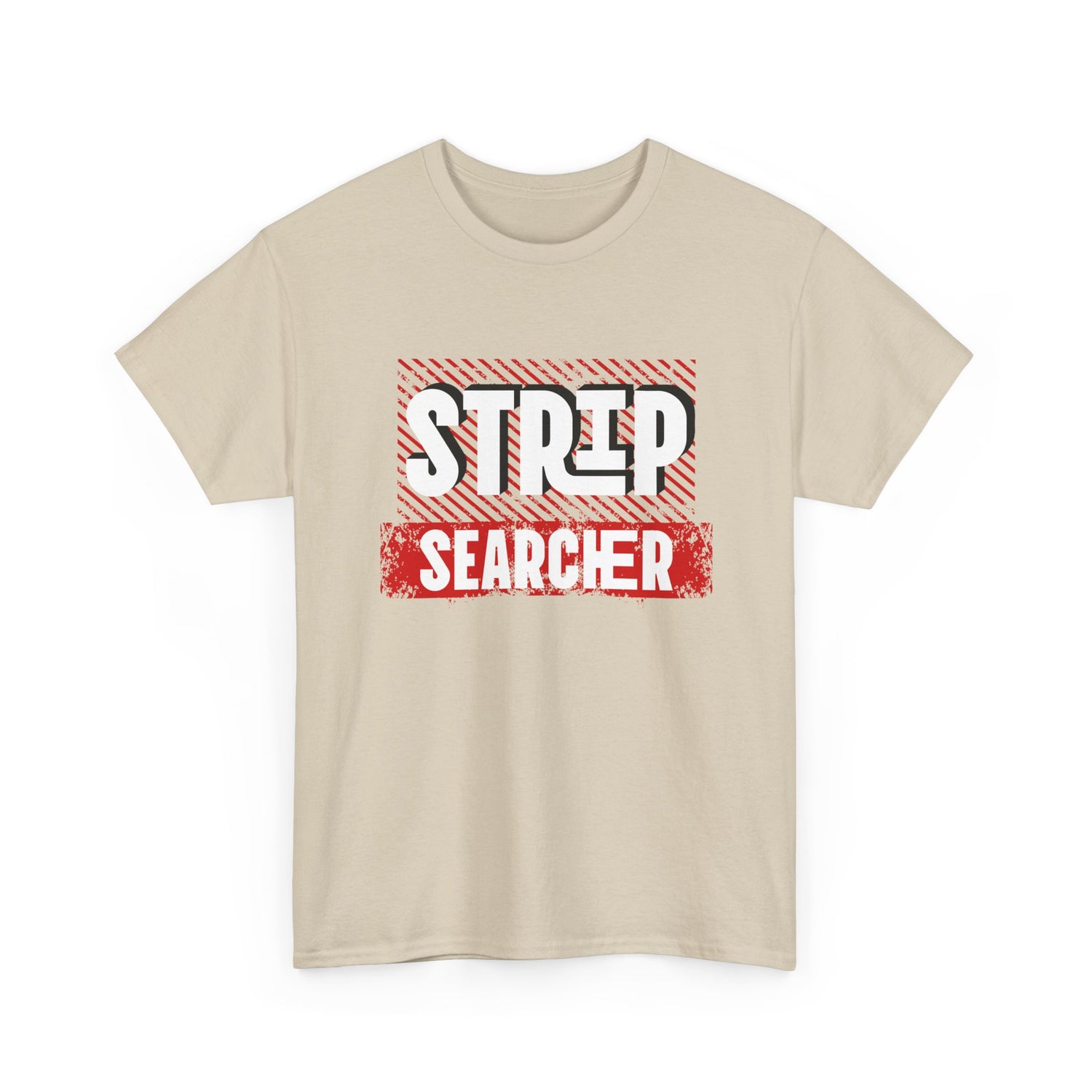 Step Searcher Graphic Tee — Vintage Red Stamped Design