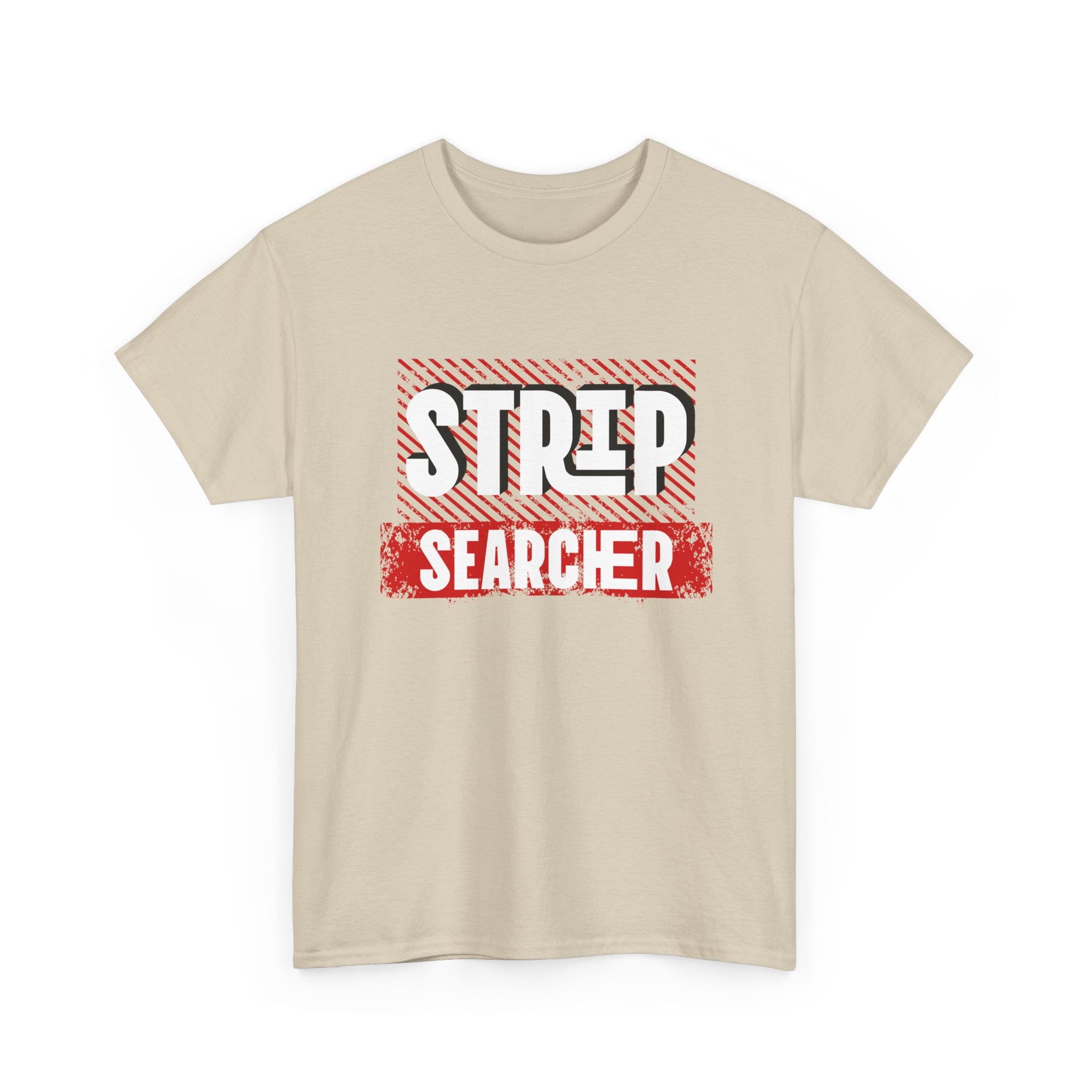 Step Searcher Graphic Tee — Vintage Red Stamped Design