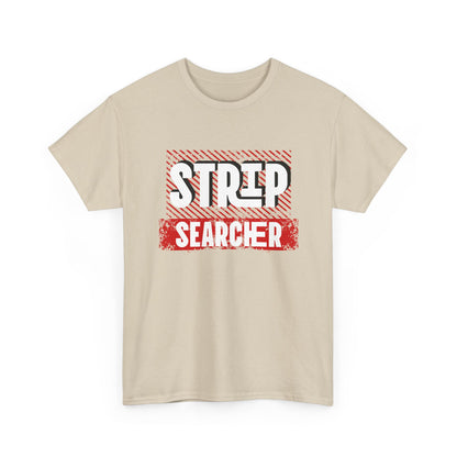 Step Searcher Graphic Tee — Vintage Red Stamped Design