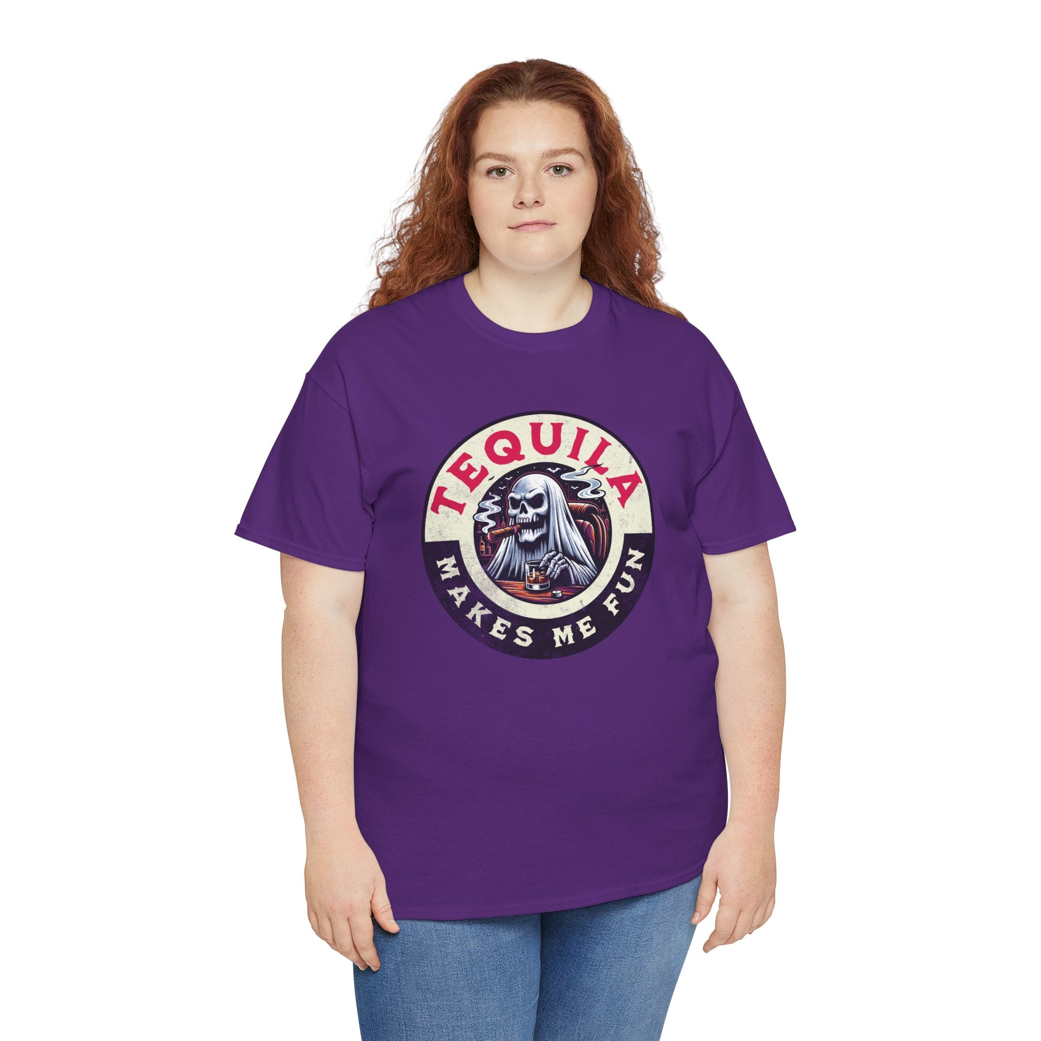 Tequila Makes Me Fun T-Shirt – Funny Party Graphic Tee with Skull &amp; Bottle Design
