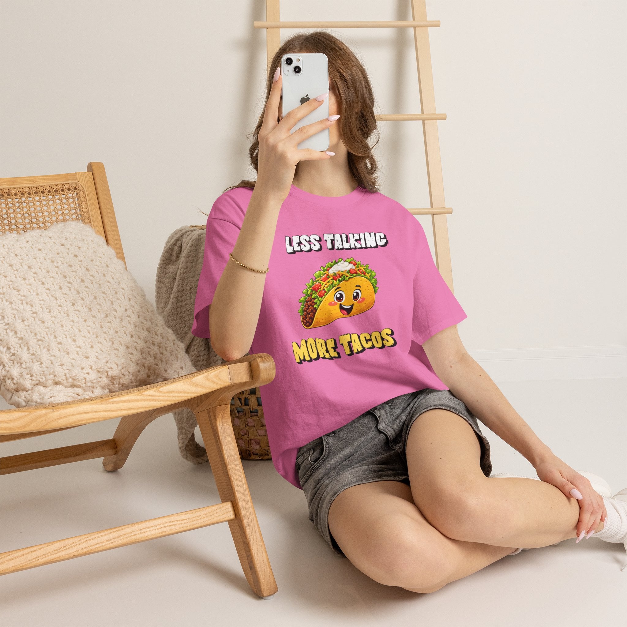 Less Talking More Tacos T-Shirt — Funny Taco Graphic Tee for Food Lovers