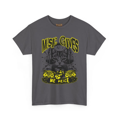 Music Gives Me Peace Cat T-Shirt