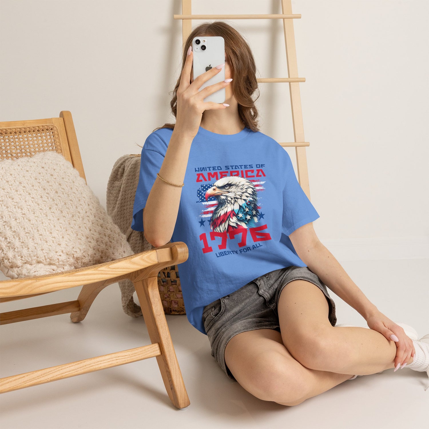 1776 Liberty For All T-Shirt — Patriotic American Eagle Independence Day Tee