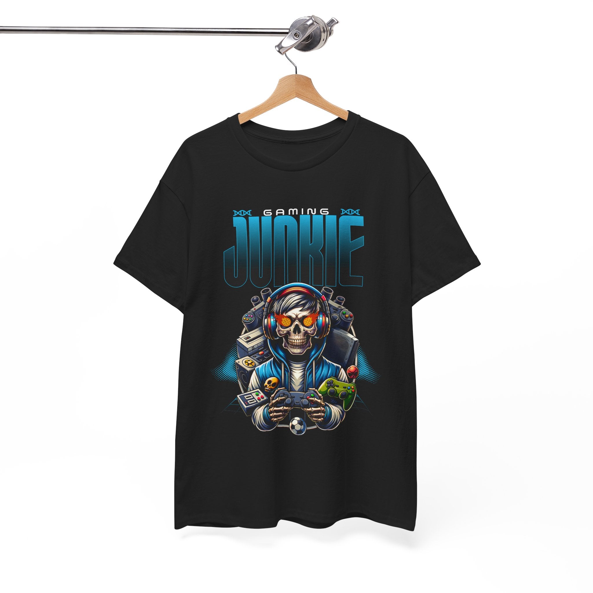Gaming Junkie Skull Tee — Gamer Skull Controller Graphic T-Shirt