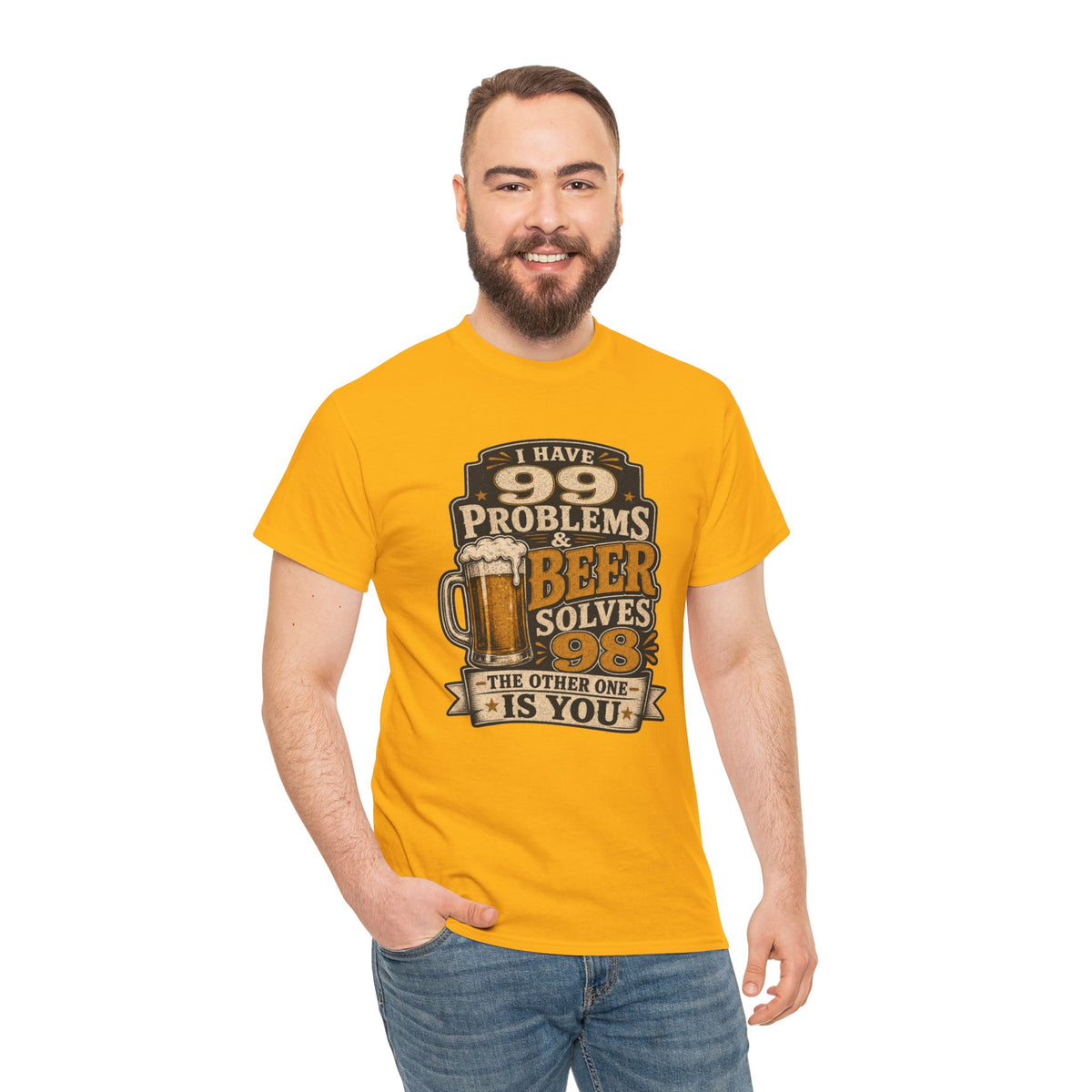 Beer Solves 99 Problems T‑Shirt – Funny Beer Graphic Tee