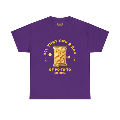 90s Catchphrase Humor Tee - Funny All That And A Bag Of Potato Chips Unisex Heavy Cotton Shirt