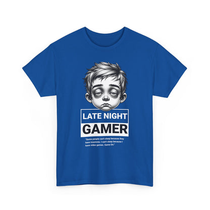 Late Night Gamer T-Shirt — Funny Sleepy Gamer Graphic Tee