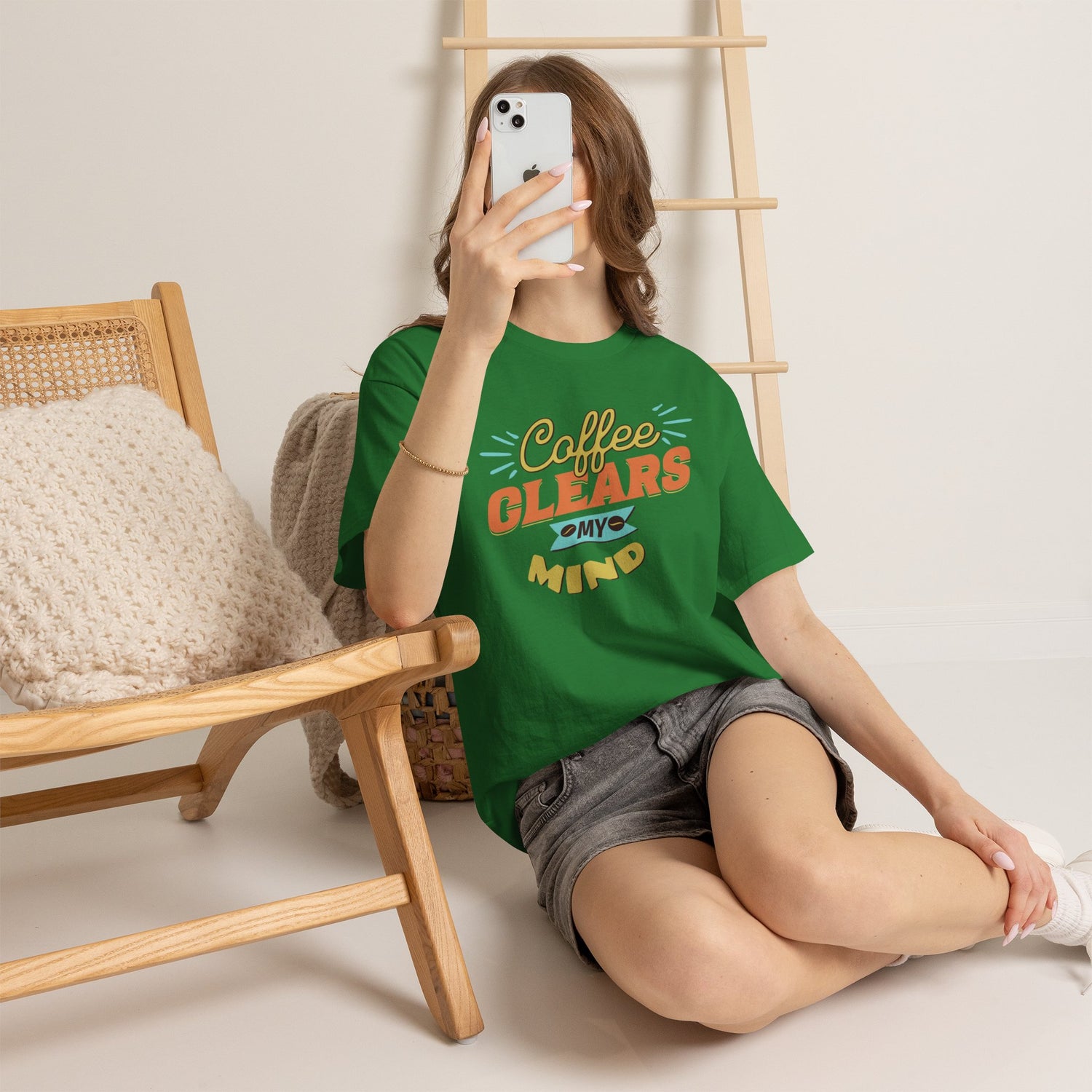 Coffee Clears My Mind T-Shirt — Retro Coffee Lover Tee