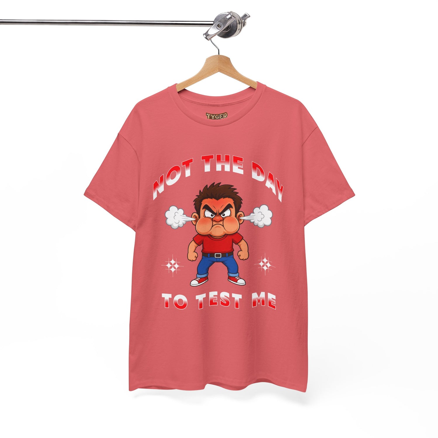 Not The Day To Test Me – Funny Angry Cartoon T-Shirt