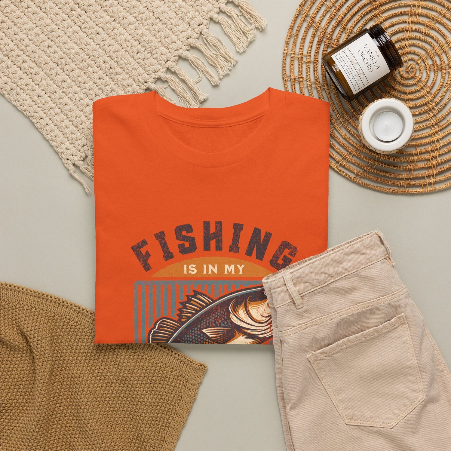 Fishing Is My Blood T-Shirt — Retro Bass Graphic Tee for Anglers