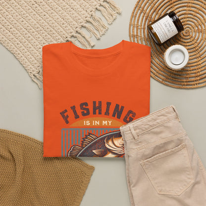 Fishing Is My Blood T-Shirt — Retro Bass Graphic Tee for Anglers