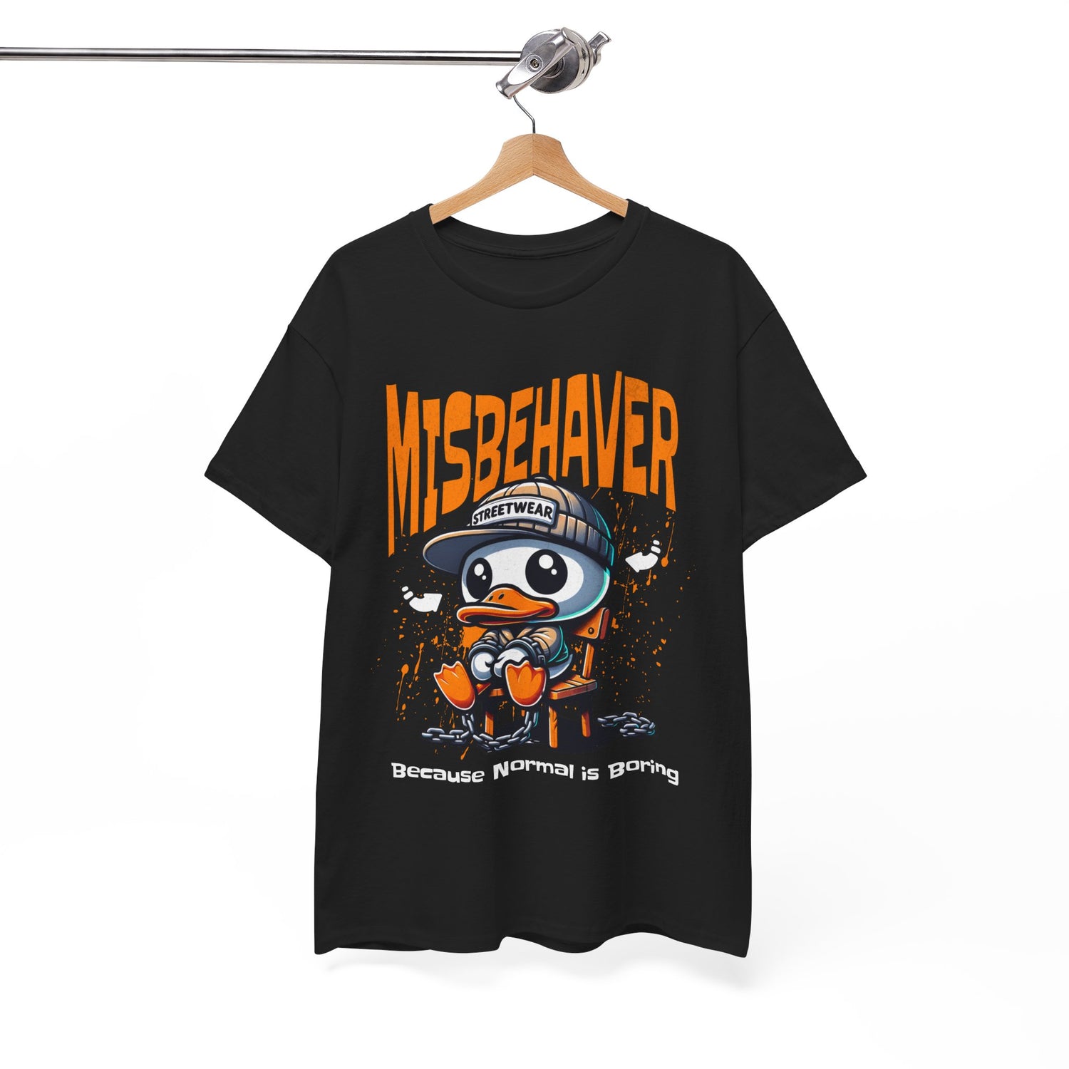 Misbehaver Duck T-Shirt — "Because Normal Is Boring" Graphic Tee