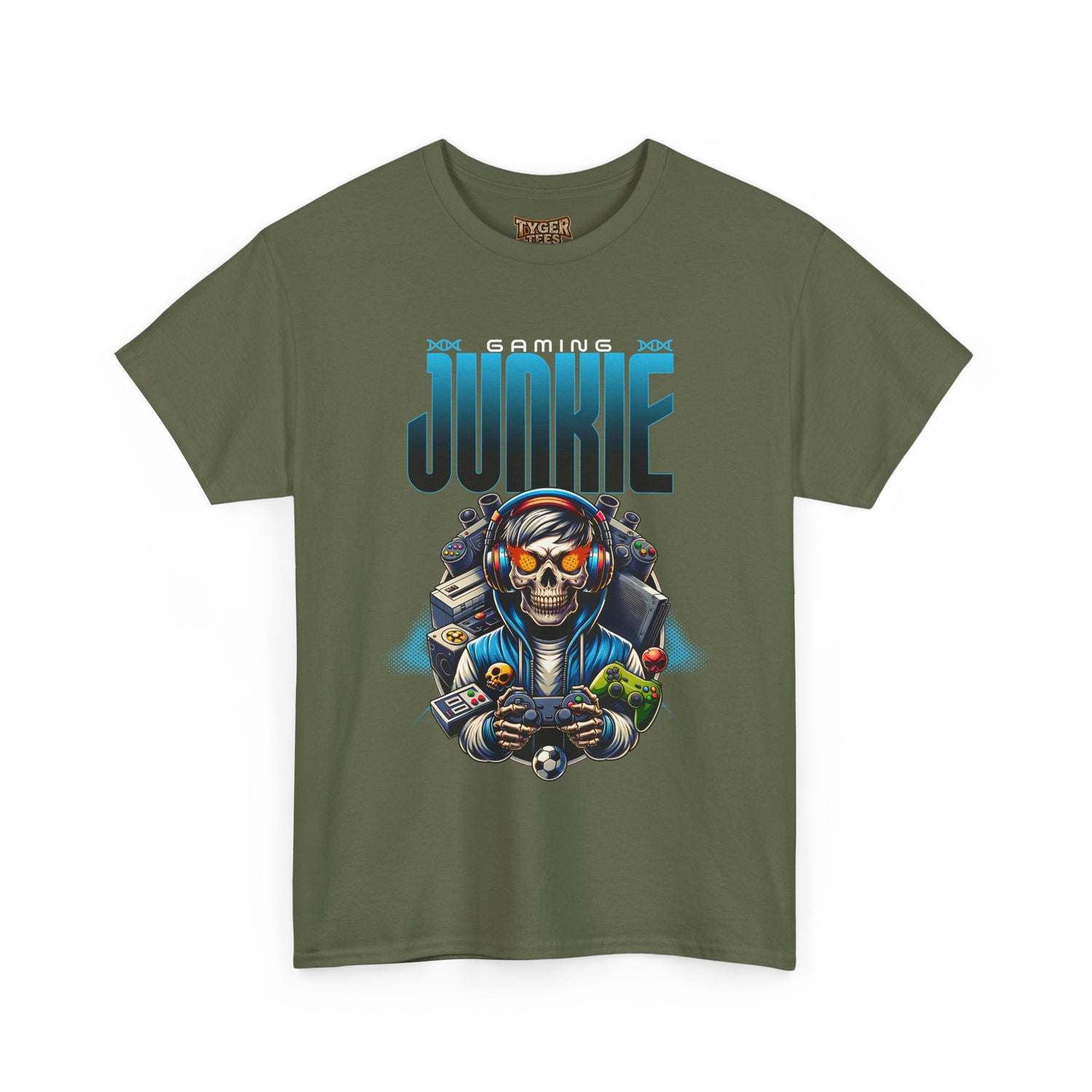 Gaming Junkie Skull Tee — Gamer Skull Controller Graphic T-Shirt