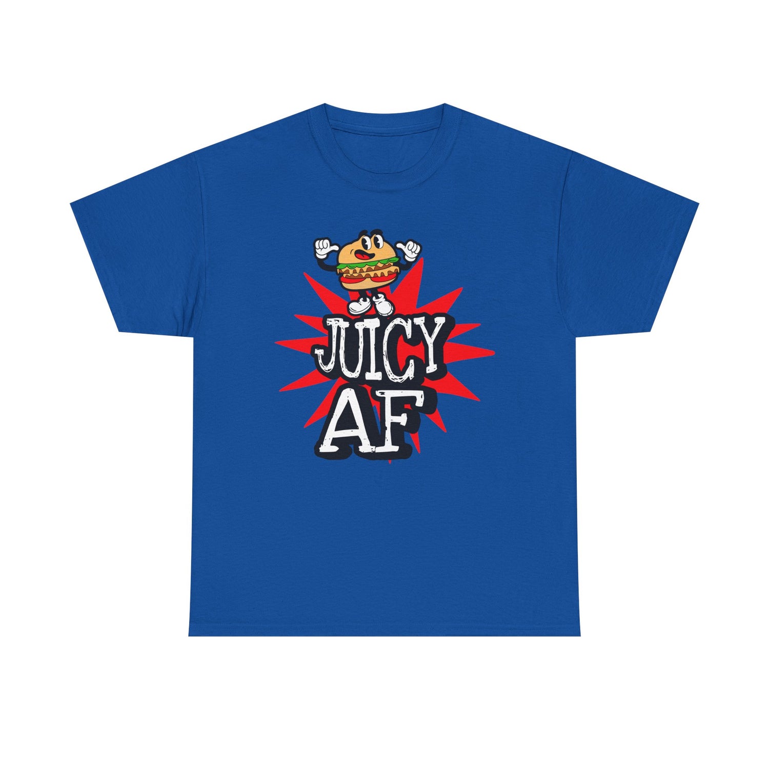 Juicy AF T-Shirt — Retro Cartoon Burger Graphic Tee