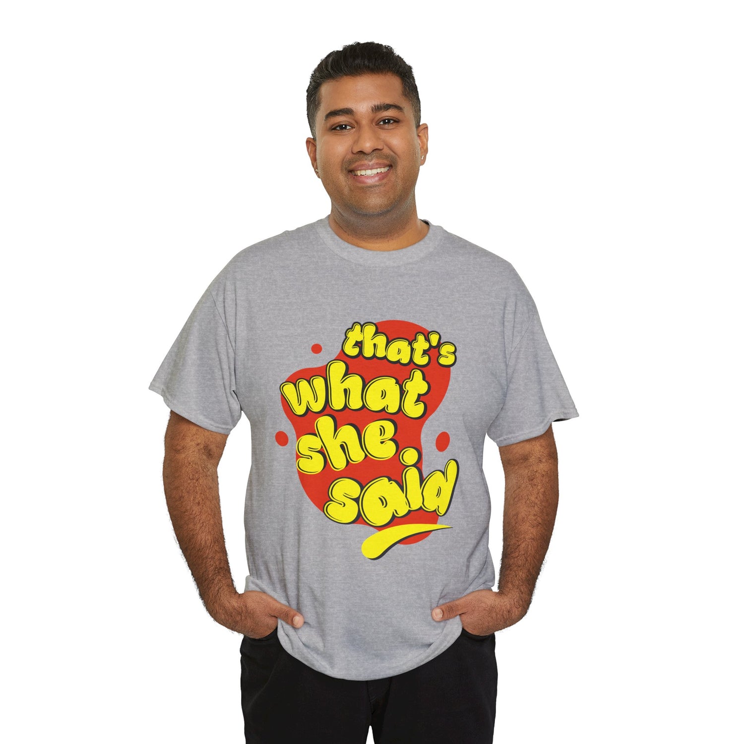 That’s What She Said T-Shirt — Retro Yellow &amp; Red Graphic Tee
